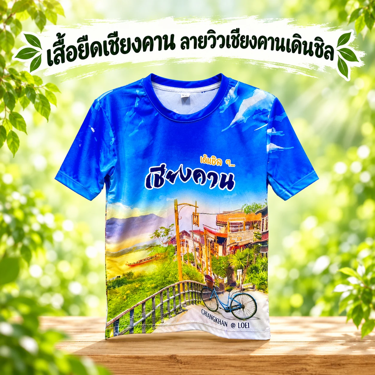 เสื้อยืดเชียงคาน ลายวิวเชียงคานเดินชิล