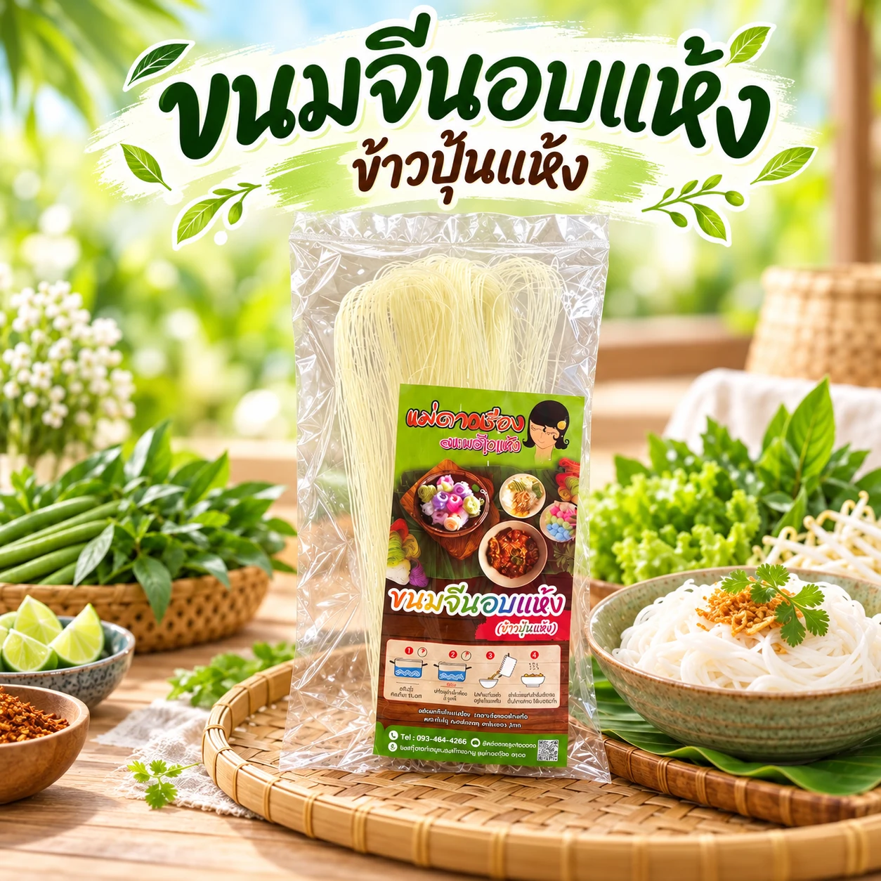 ขนมจีนอบแห้ง (ข้าวปุ้นแห้ง)