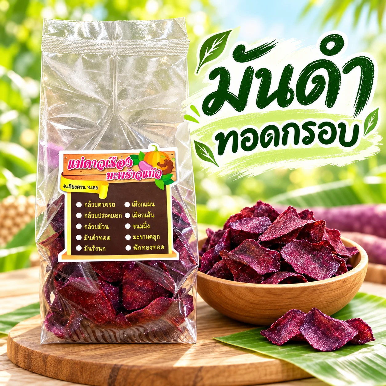 มันดำทอดกรอบ
