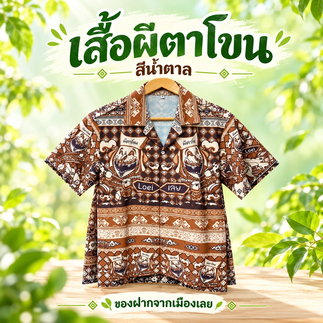 เสื้อผีตาโขน (สีน้ำตาลลายใหม่)